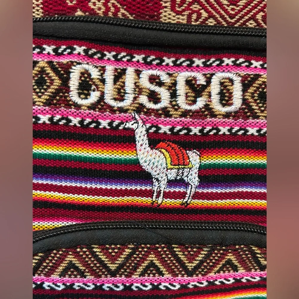 Peruvian‎ Cusco Backpack Tiara Woven Andean Llama Striped Boho Travel Bag